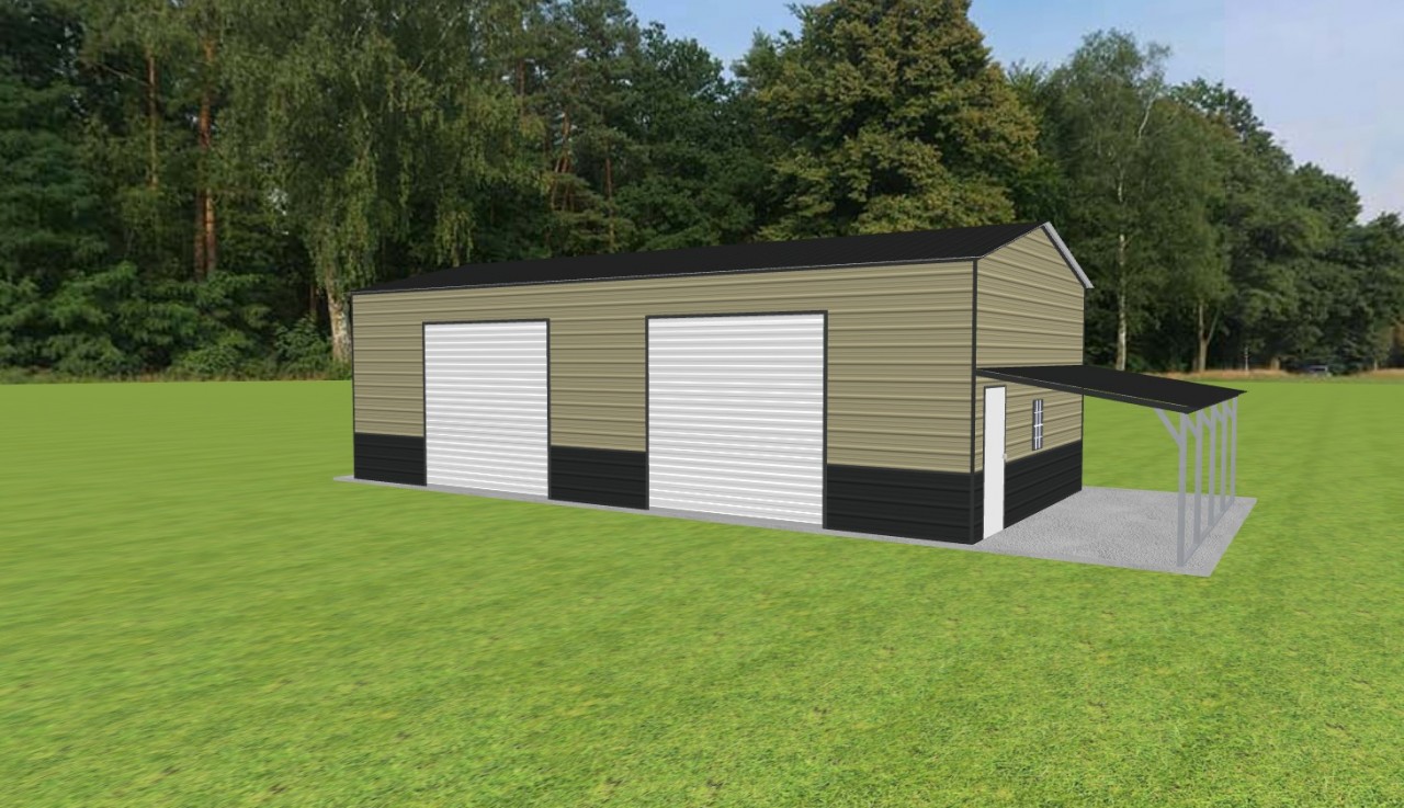 Garage with Lean To 20 x 40 x 12 — photo 1