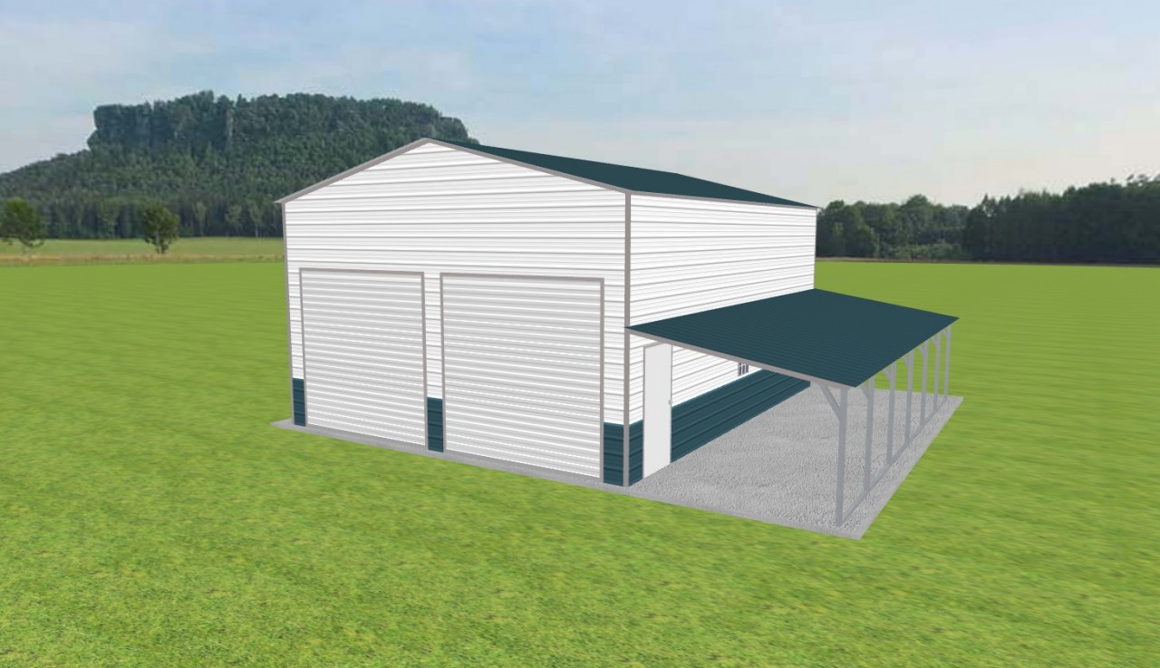 Garage with Lean To 24 x 30 x 14 — photo 1