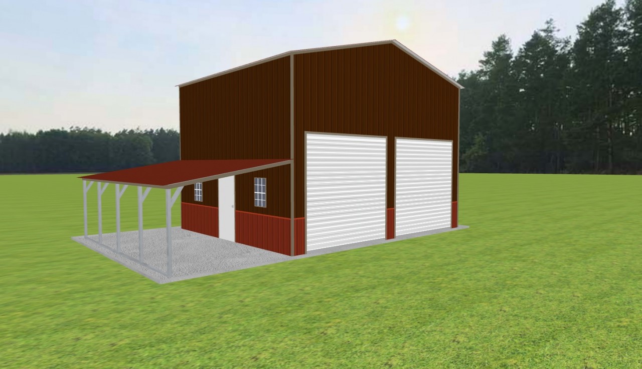 Garage with Lean To 24 x 20 x 16 — photo 1