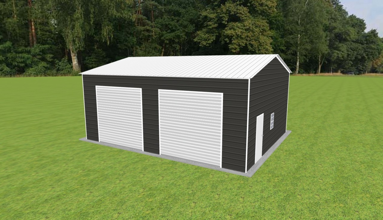 2 Car Garage 24 x 30 x 12, 24' x 30' x 12' metal garage
