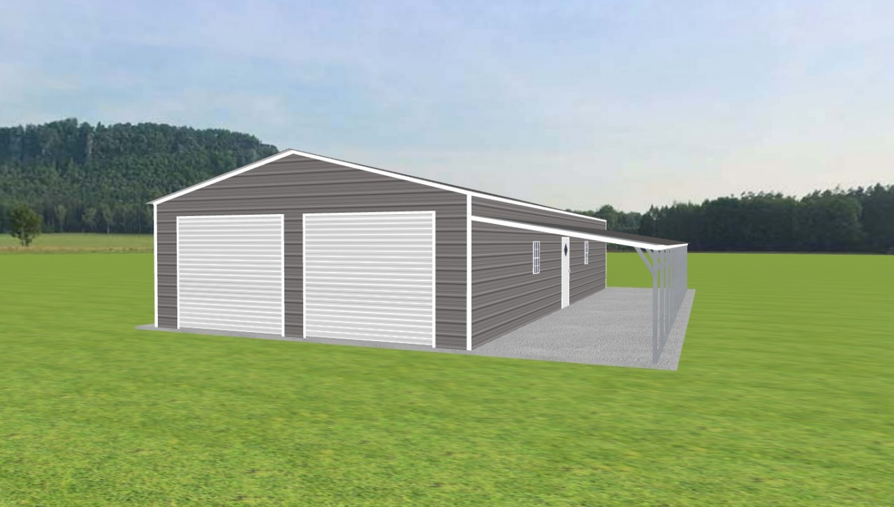 2 Car Garage with Lean To 24 x 50 x 9 — photo 1