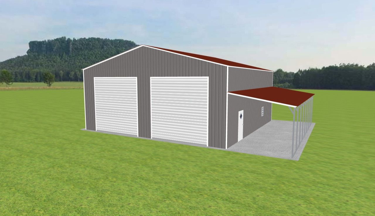 Garage with Lean To 40 x 40 x 16 — photo 1