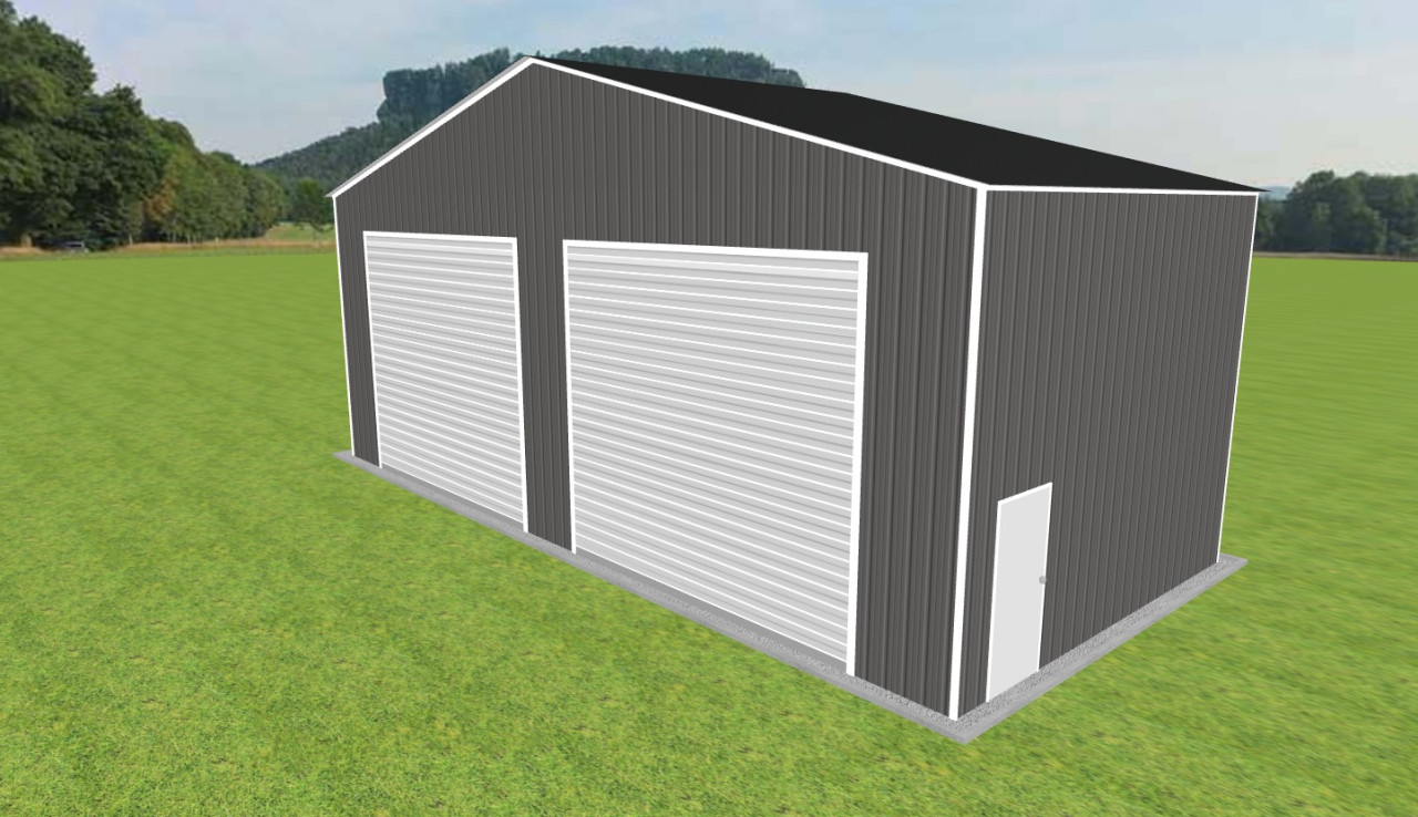 Skinny & Wide 2 Car Garage 44 x 20 x 16 — photo 1