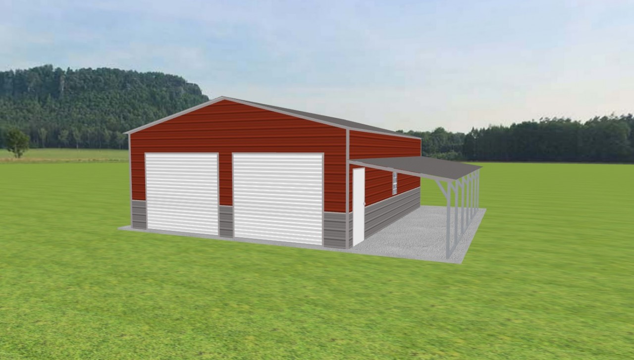 Garage with Lean To 24 x 30 x 10 — photo 1