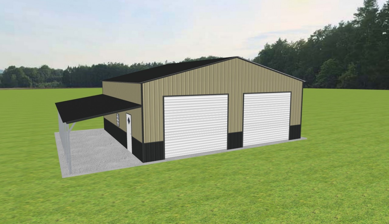 Garage with Lean To 34 x 30 x 12 — photo 1