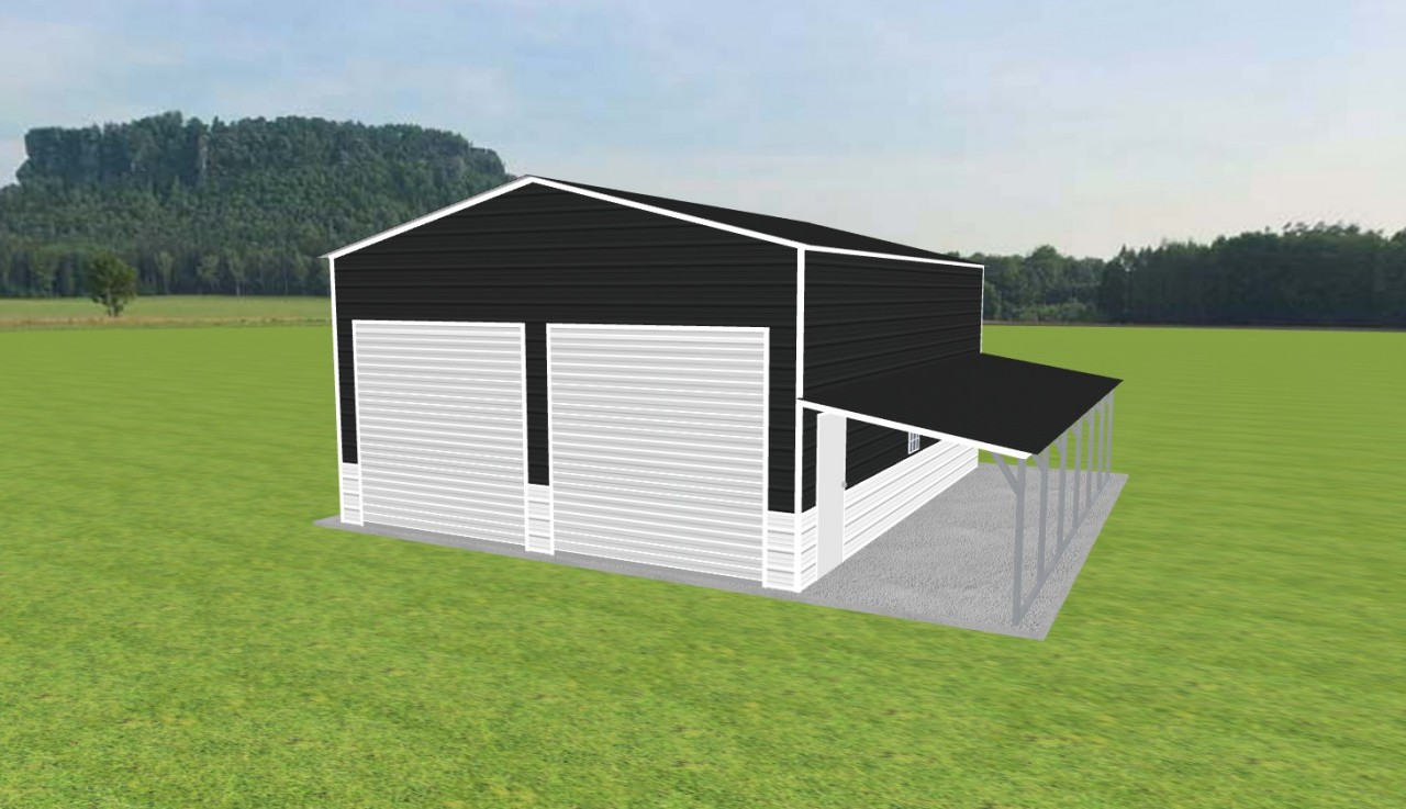 Garage with Lean To 24 x 30 x 13 — photo 1