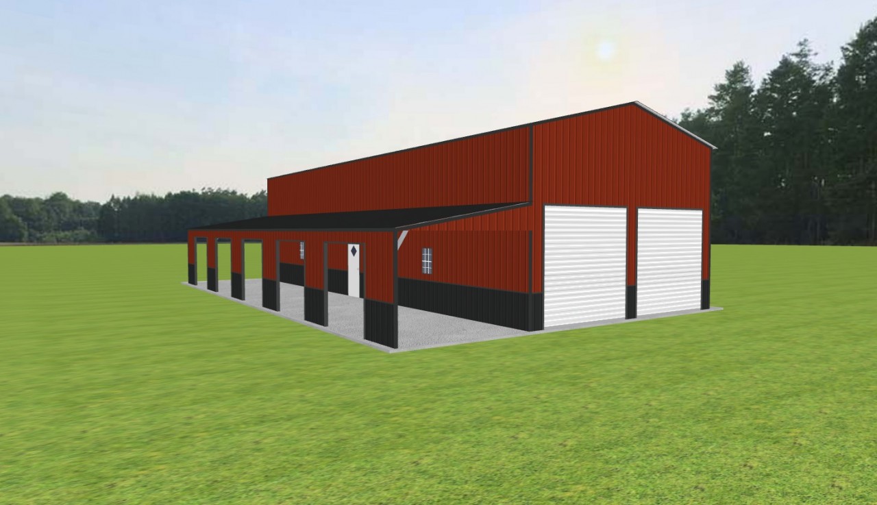 Garage with Lean To 24 x 60 x 16 — photo 1