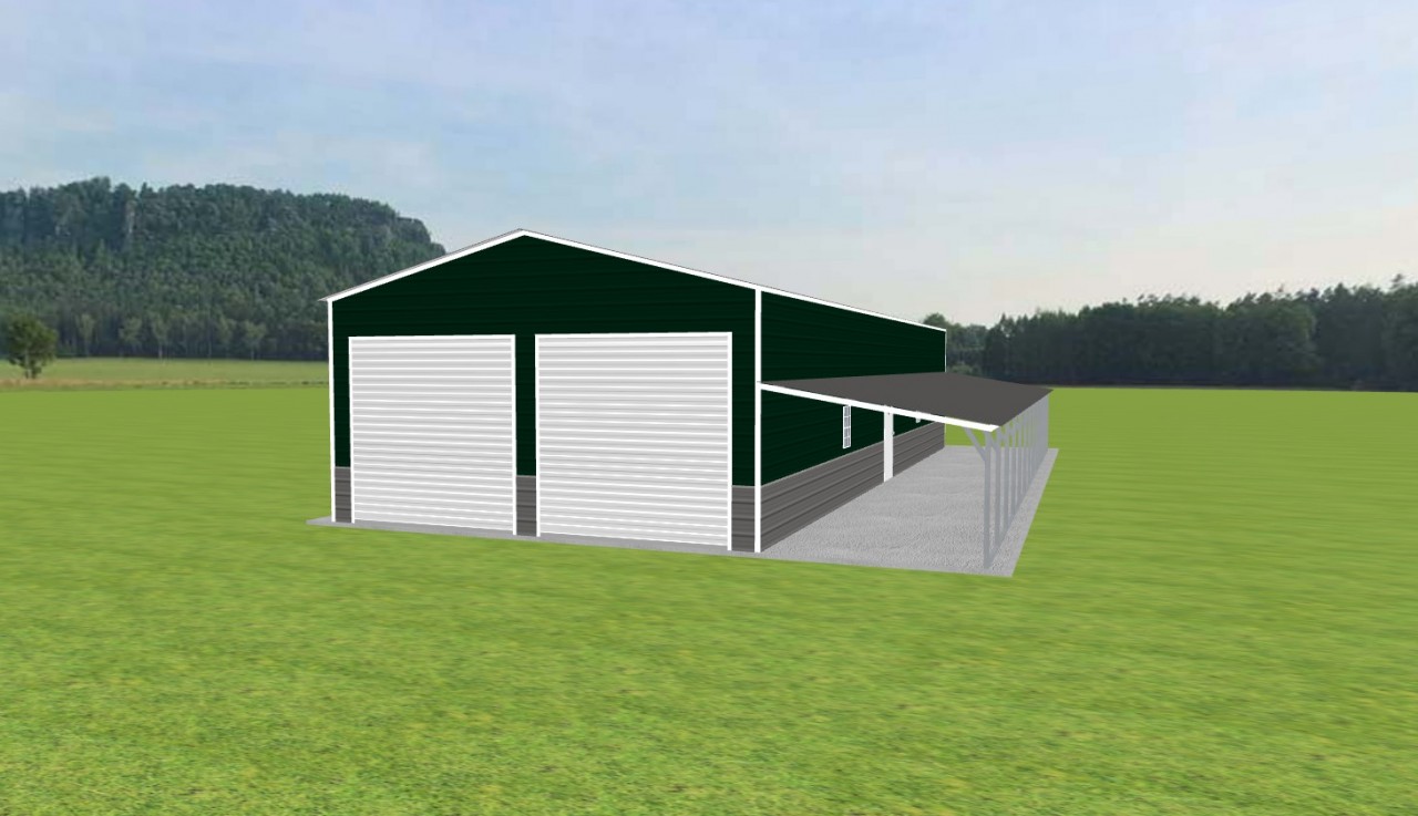 Garage with Lean To 24 x 60 x 12 — photo 1