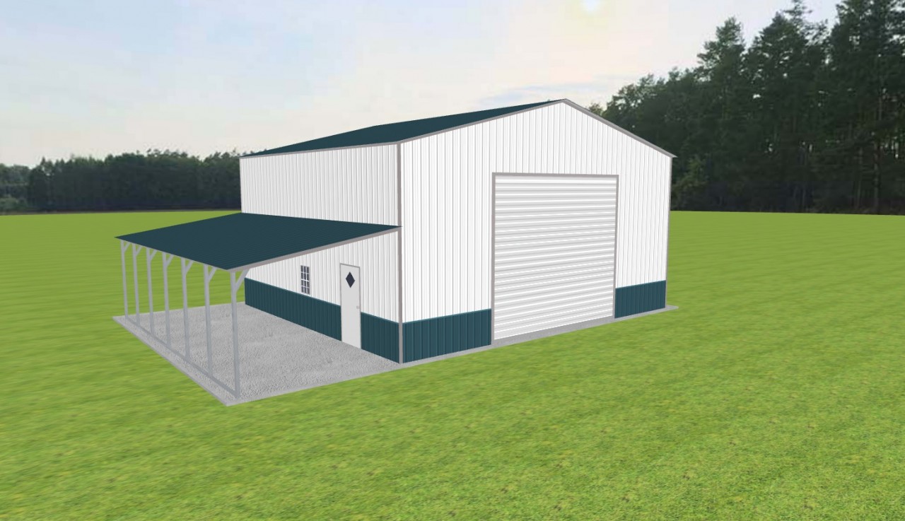 Garage with Lean To 34 x 30 x 16 — photo 1