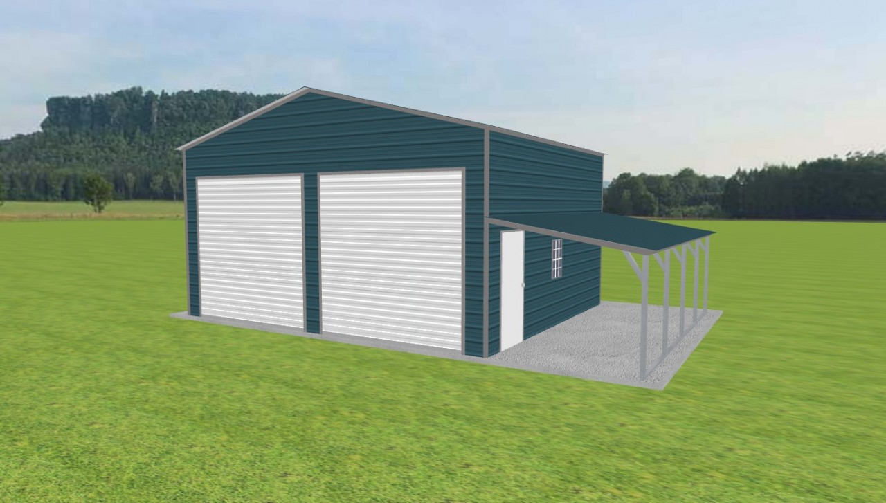 Garage with Lean To 24 x 20 x 12 — photo 1