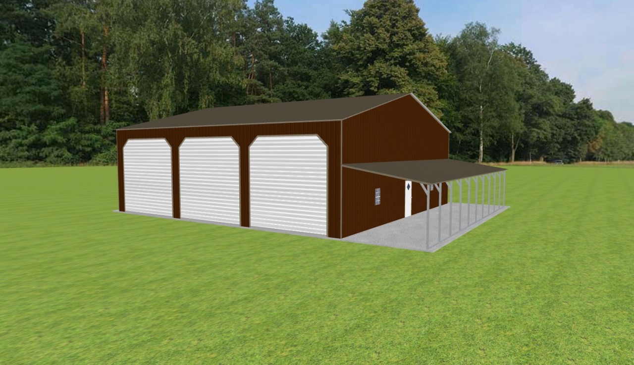 Garage with Lean To 48 x 50 x 16 — photo 1