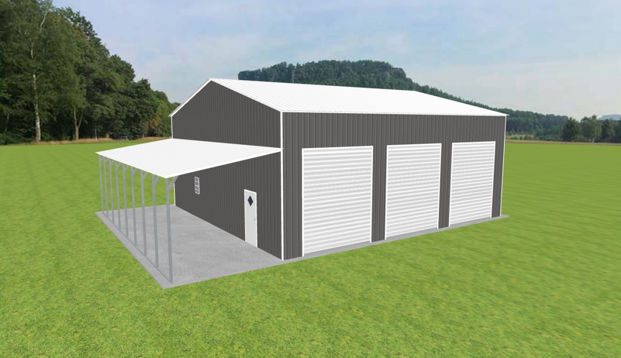 Garage with Lean To 38 x 40 x 16 — photo 1