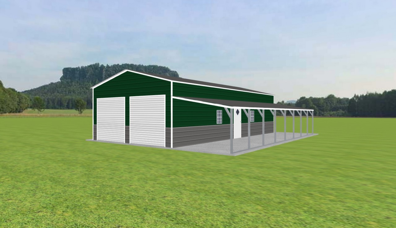 Garage with Lean To 20 x 40 x 10 — photo 1