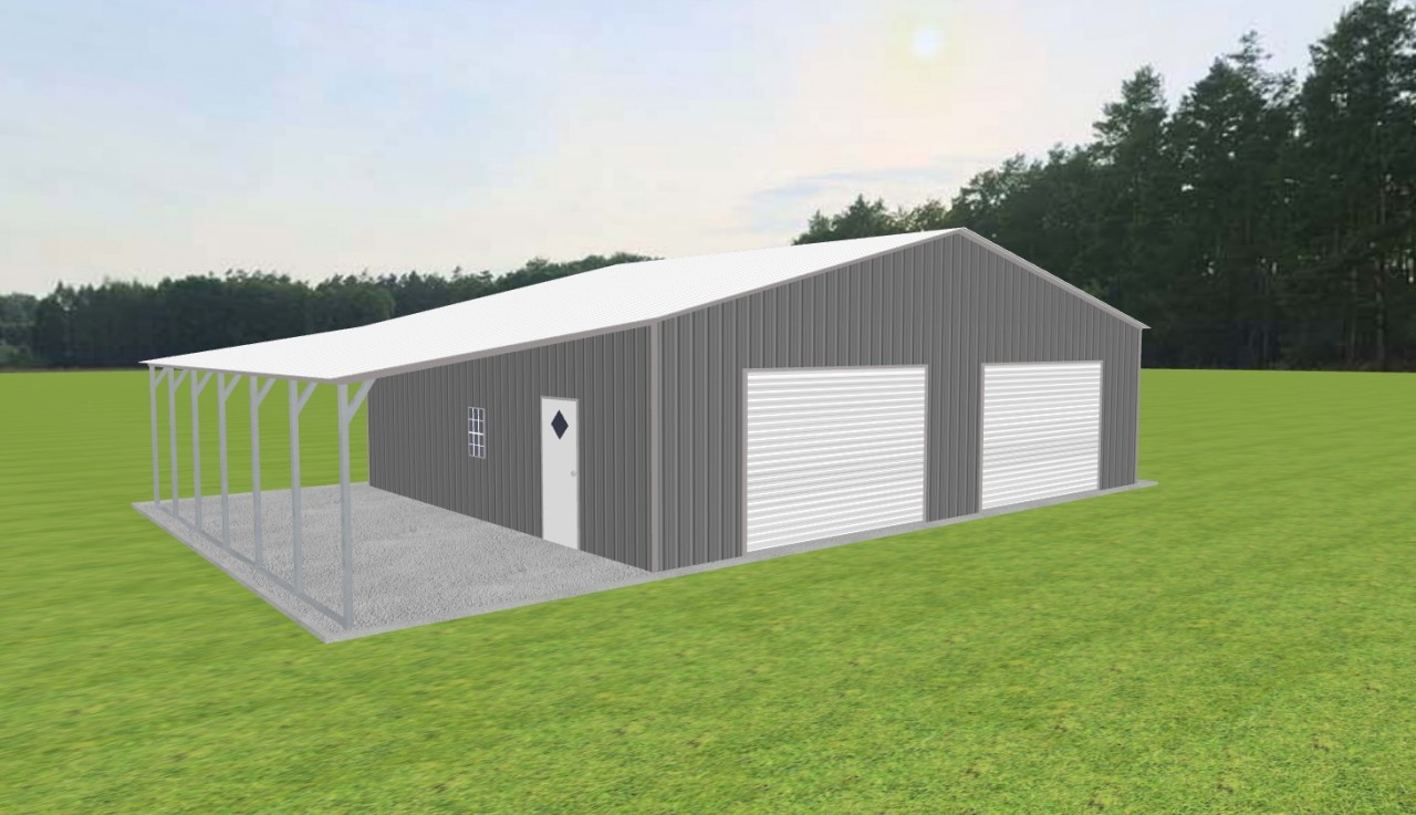2 Car Garage with Lean To 38 x 30 x 10 — photo 1