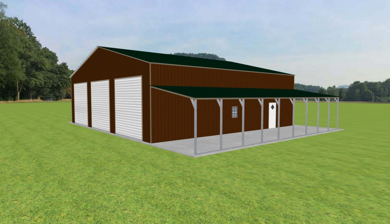 Garage with Lean To 48 x 45 x 14 — photo 1