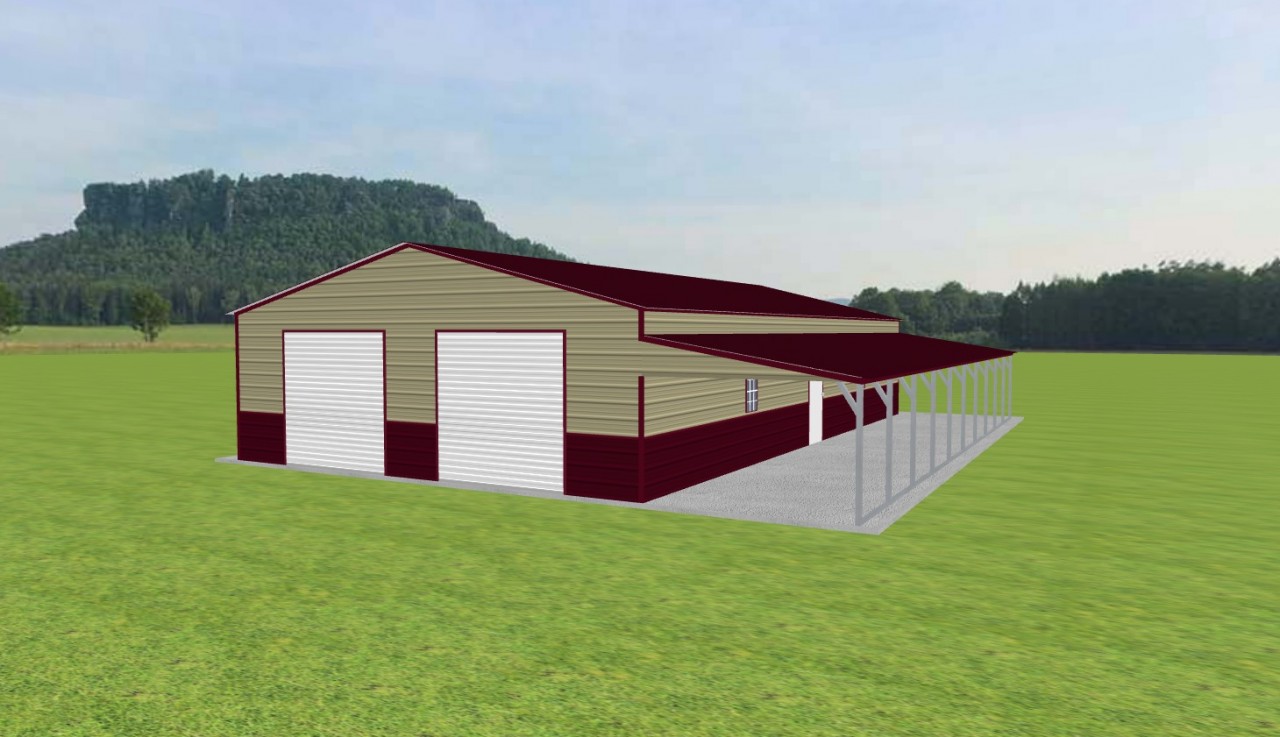 Garage with Lean To 28 x 50 x 9 — photo 1
