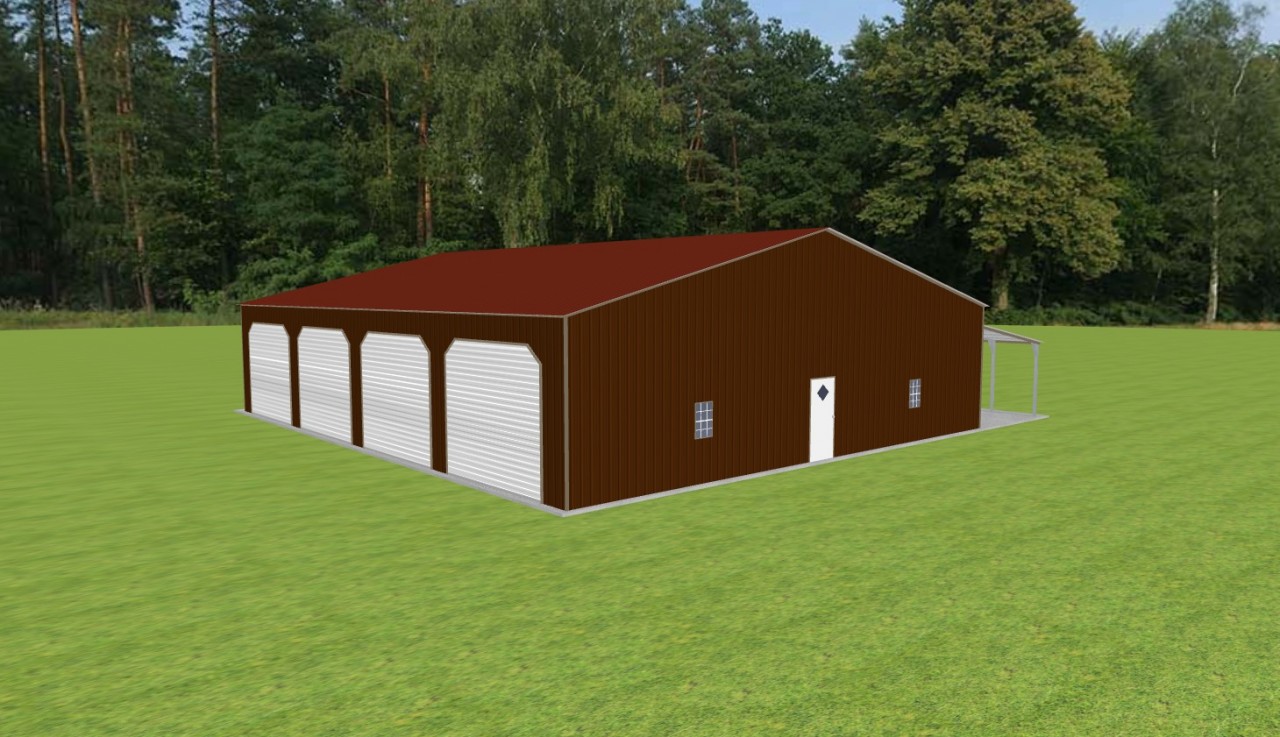 Metal Garage with Lean To 50 x 60 x 12 — photo 1