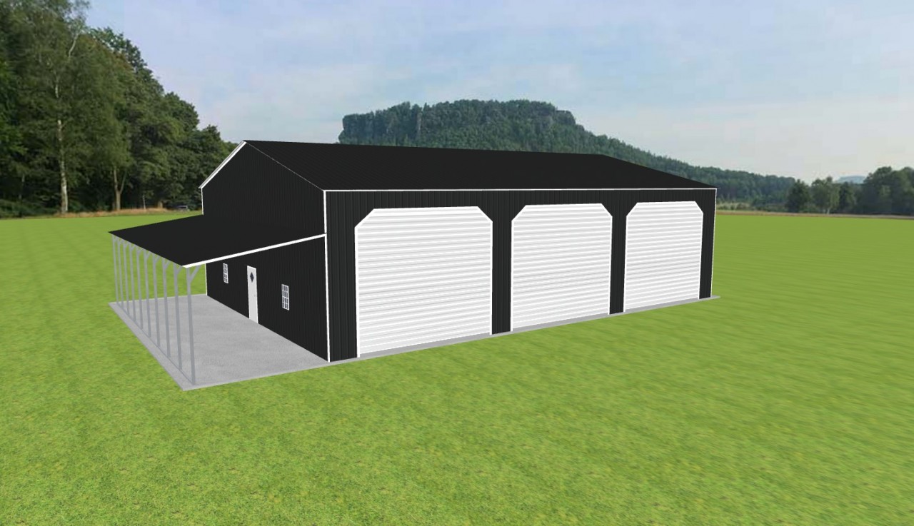 Garage with Lean To 44 x 60 x 16 — photo 1