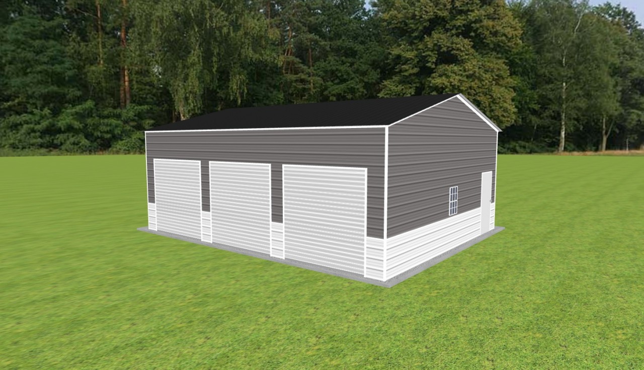3 Car Garage 24 x 30 x 11, 24' x 30' x 11' metal garage