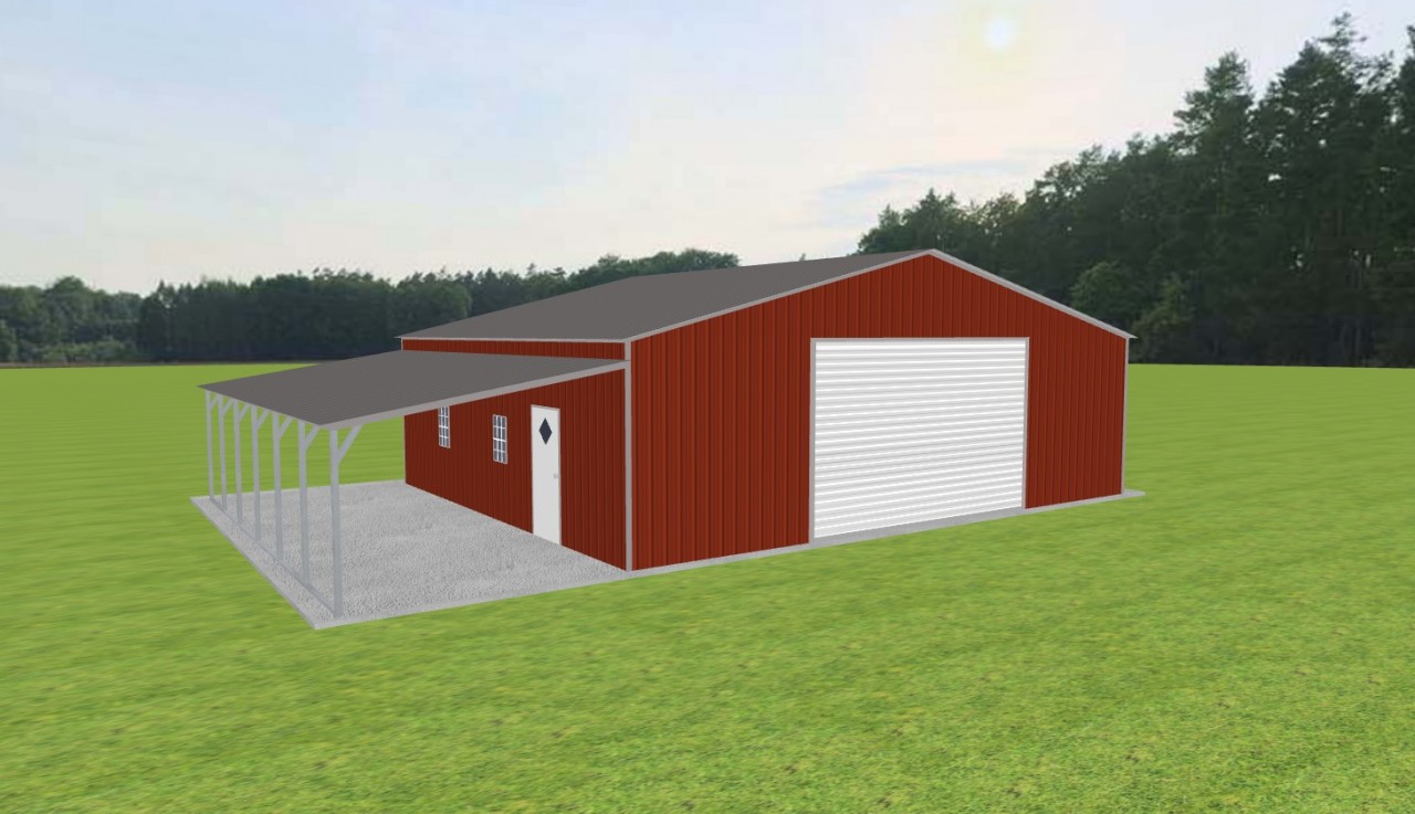 Garage with Lean To 36 x 30 x 10 — photo 1