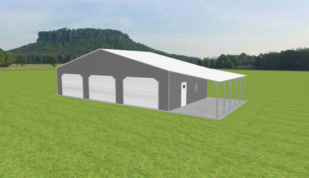 Garage with Lean To 48 x 25 x 10 — photo 1