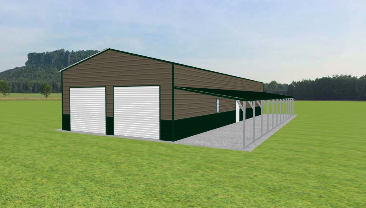 Garage with Lean To 24 x 60 x 11 — photo 1