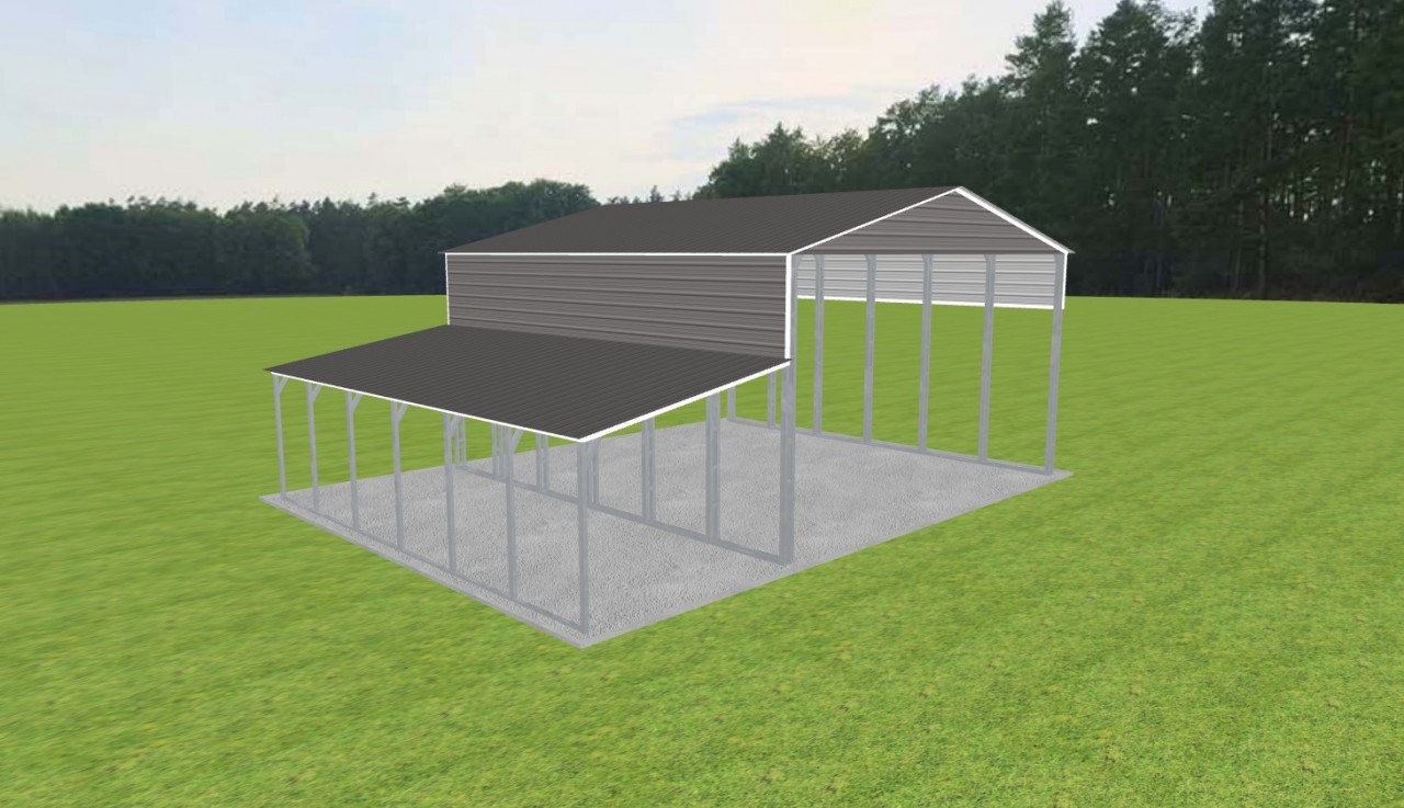 3 Car Carport 28 x 30 x 15 — photo 1