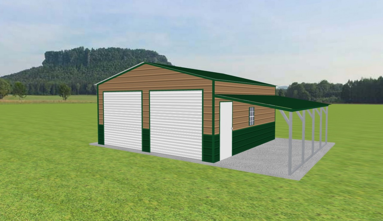 Garage with Lean To 20 x 20 x 9 — photo 1