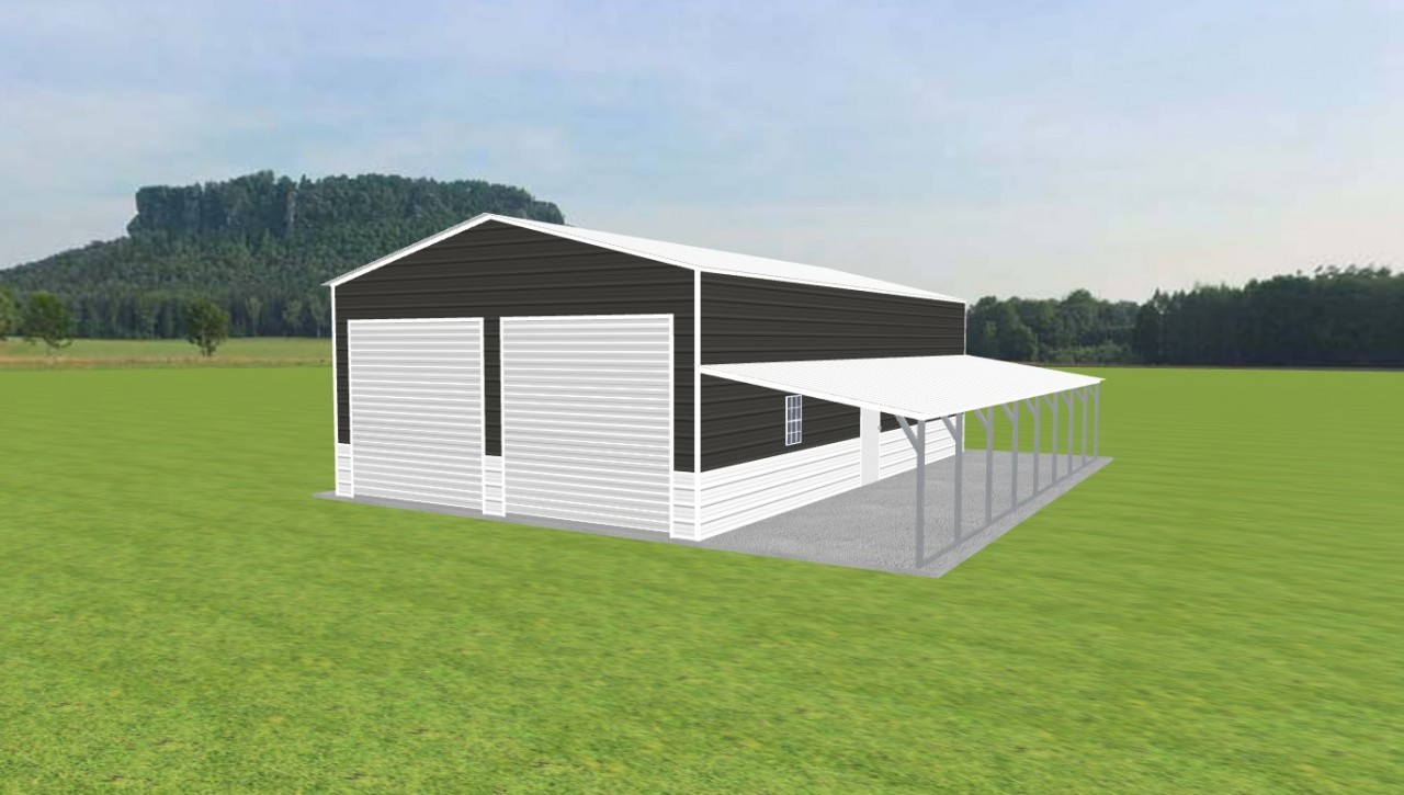 Garage with Lean To 24 x 40 x 12 — photo 1