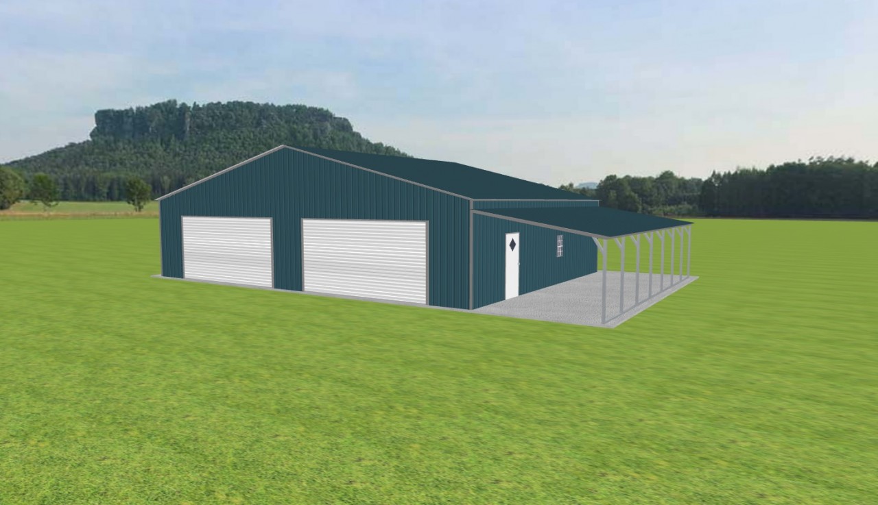 Garage with Lean To 46 x 35 x 10 — photo 1