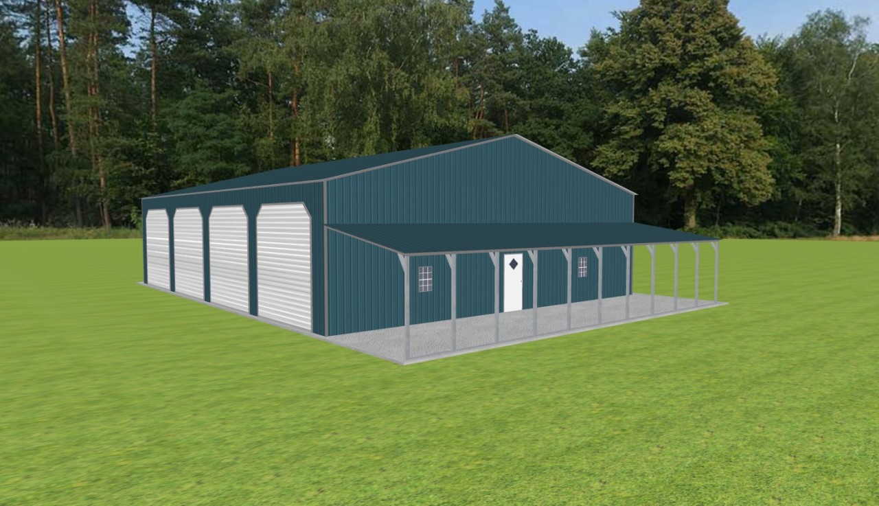 Garage with Lean To 48 x 60 x 14 — photo 1