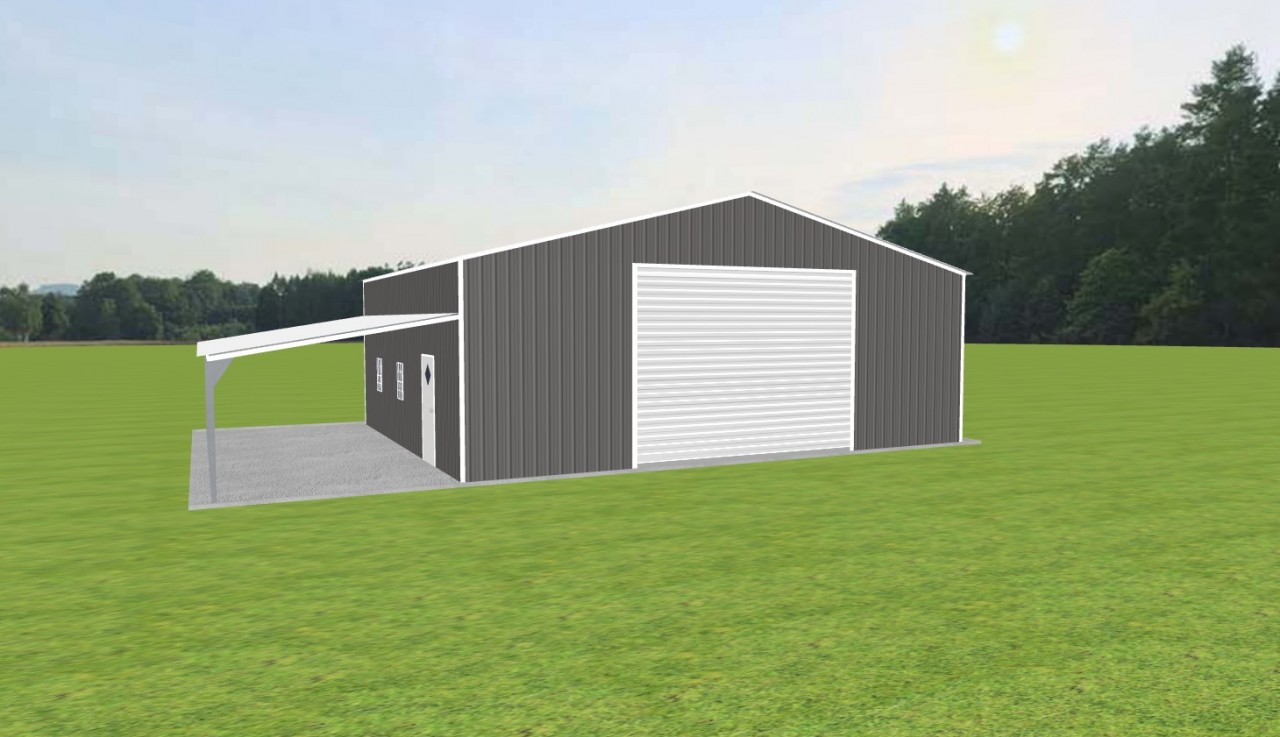 Garage with Lean To 36 x 30 x 12 — photo 1