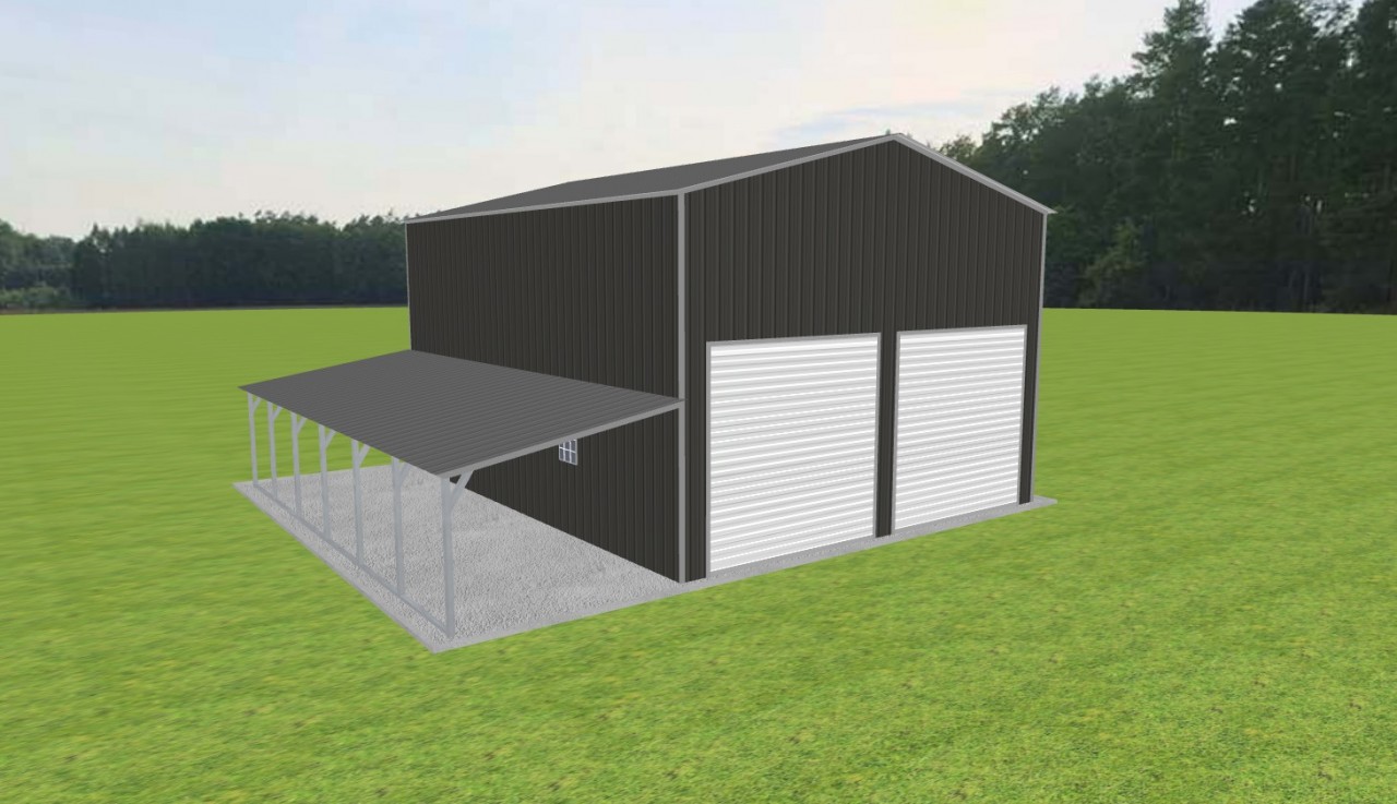 Garage with Lean To 24 x 30 x 16 — photo 1