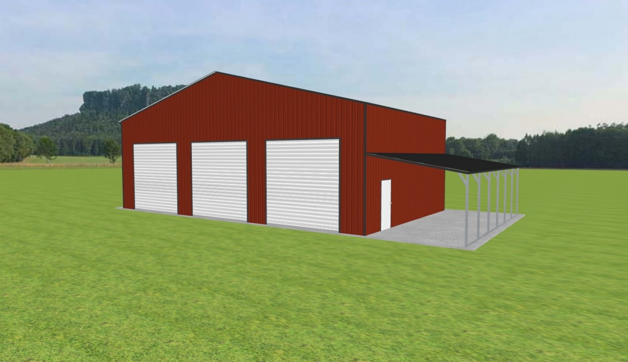 Garage with Lean To 50 x 30 x 16 — photo 1