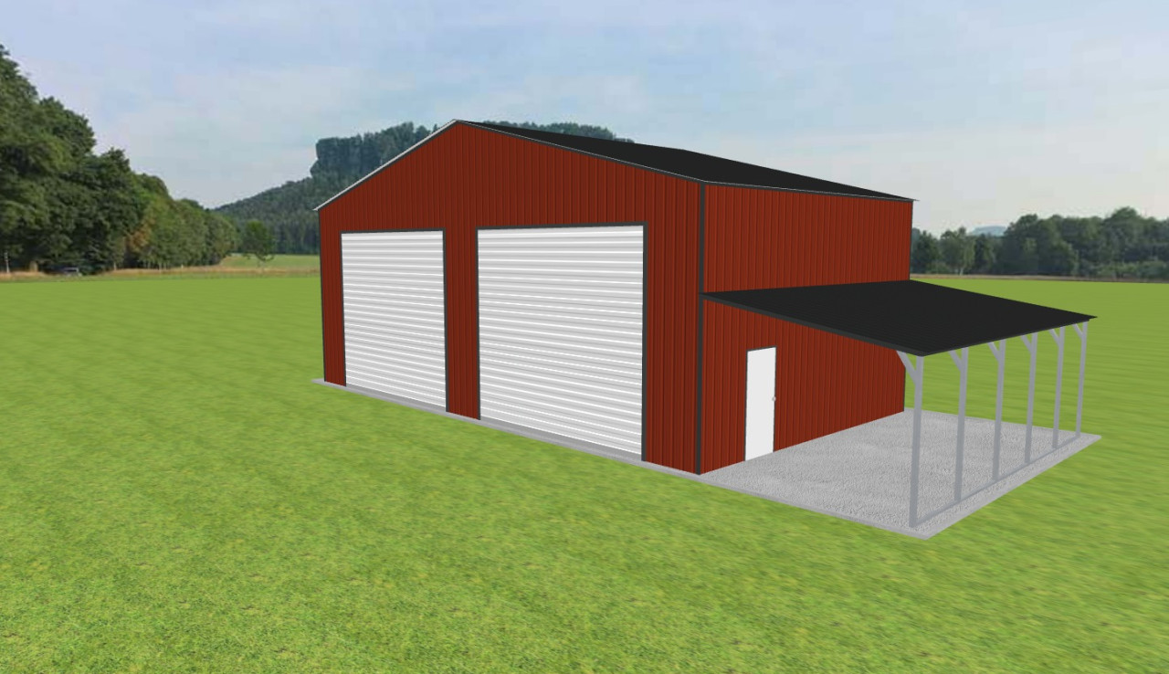 Garage with Lean To 44 x 25 x 16 — photo 1