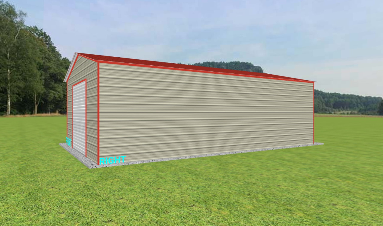 One Car Garage 18 x 30 x 9, 18' x 30' x 9' metal garage