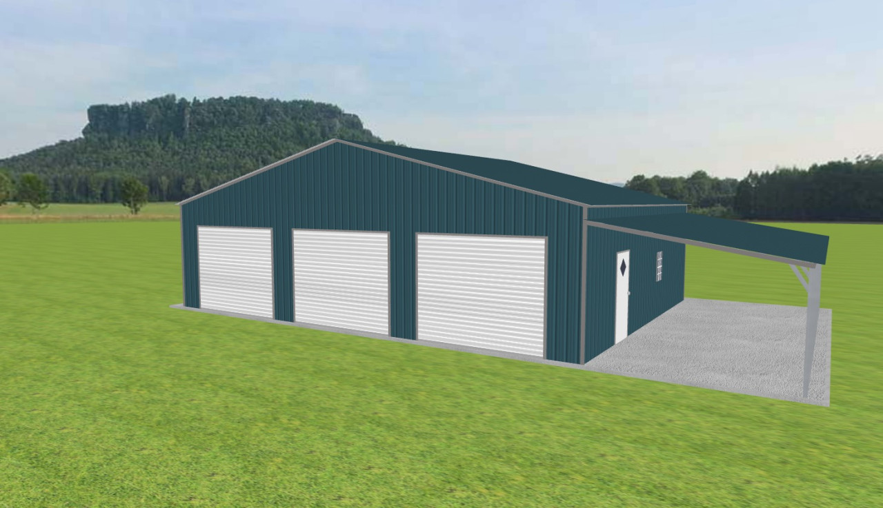 Garage with Lean To 40 x 30 x 10 — photo 1