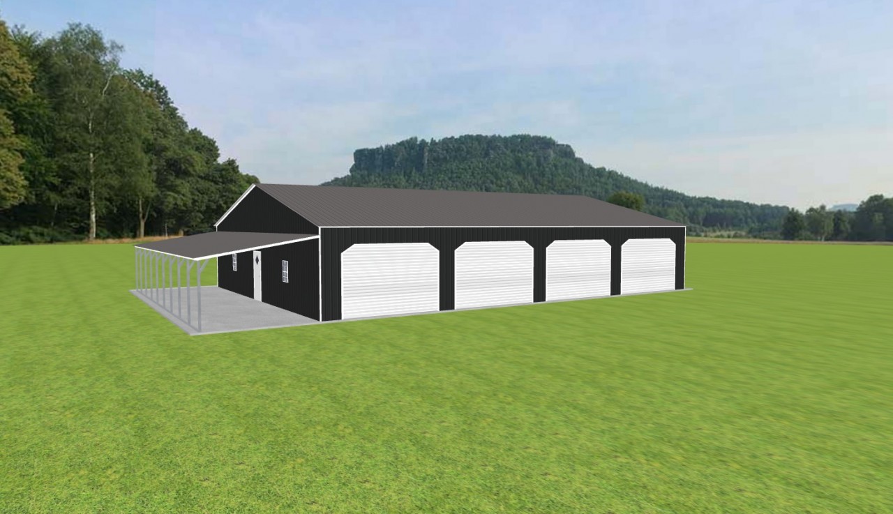 Garage with Lean To 44 x 60 x 10 — photo 1