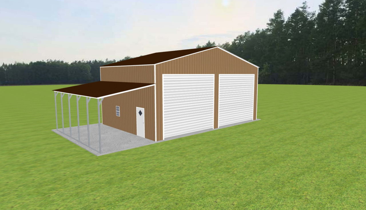 Garage with Lean To 38 x 25 x 16 — photo 1