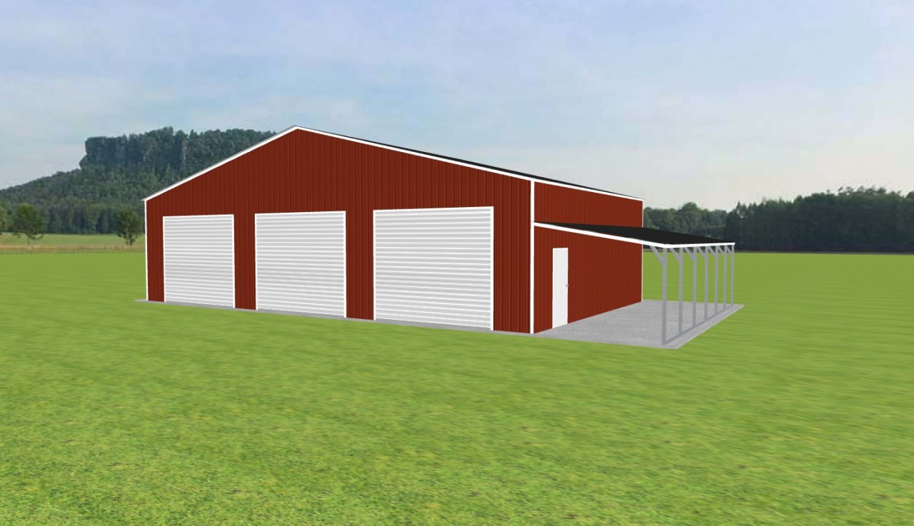 Garage with Lean To 50 x 30 x 12 — photo 1