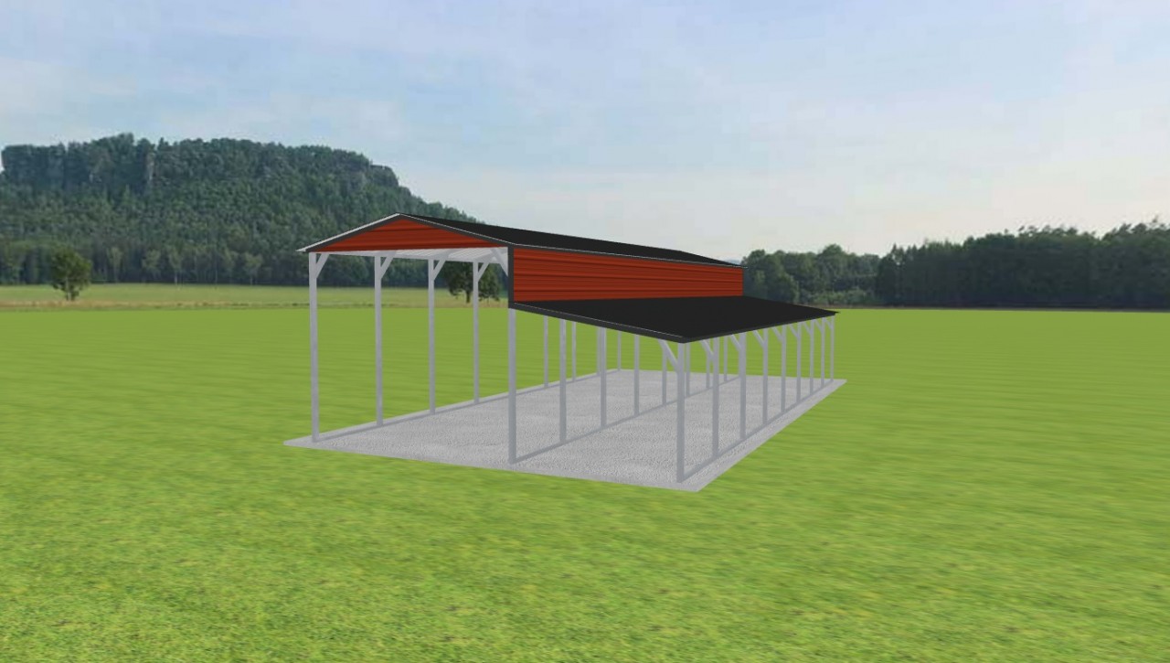 1 Car Carport 12 x 40 x 10, 12' x 40' x 10' metal carport