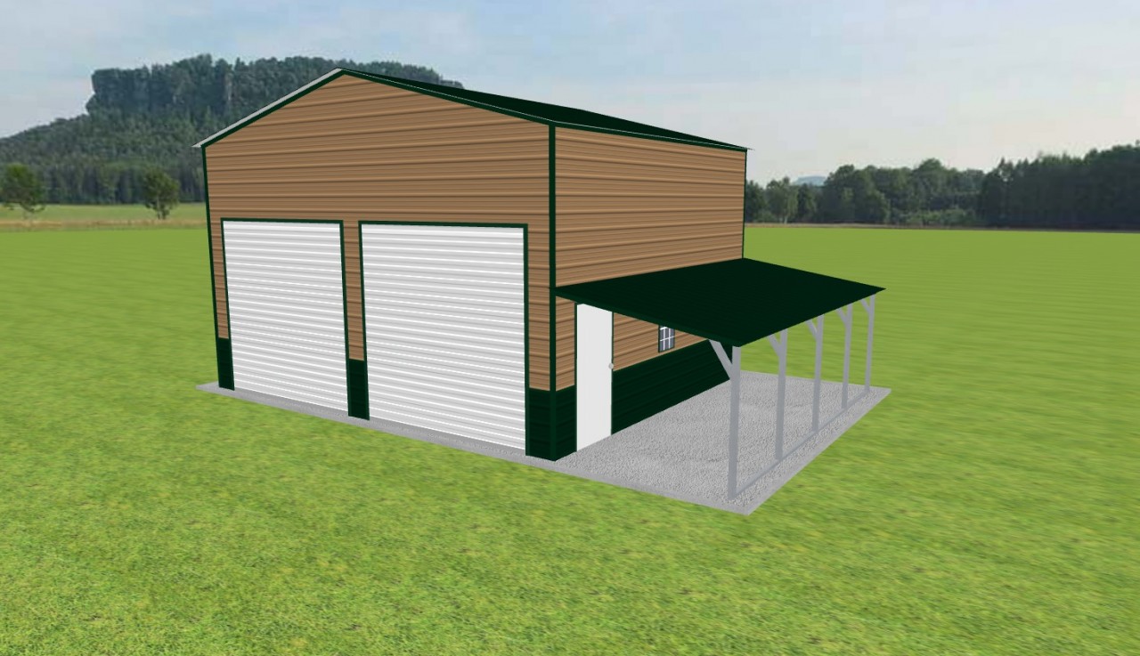 Garage with Lean To 24 x 20 x 14 — photo 1