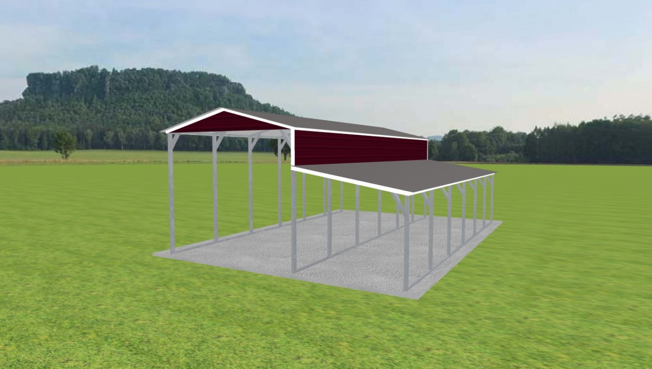 1 Car Carport 12 x 30 x 10, 12' x 30' x 10' metal carport