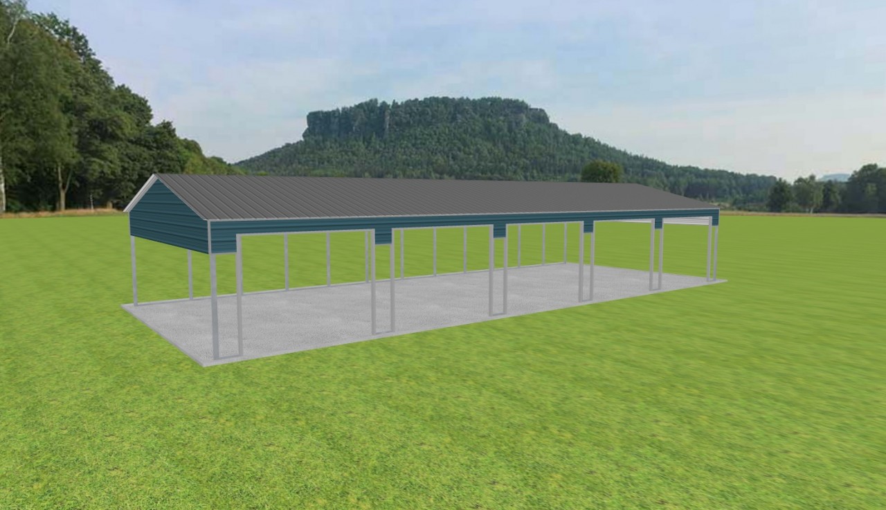 Large Metal Carport 24 x 60 x 9 — photo 1