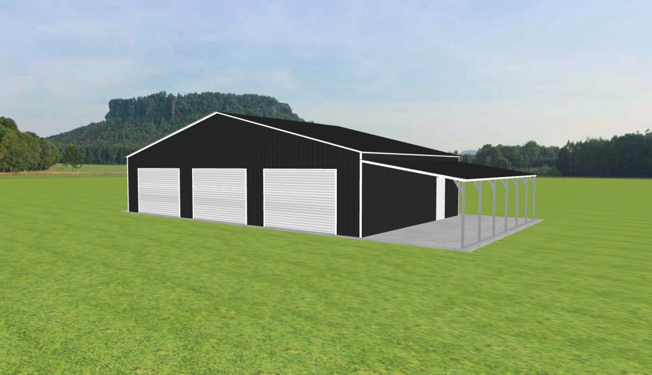 Garage with Lean To 50 x 30 x 10 — photo 1