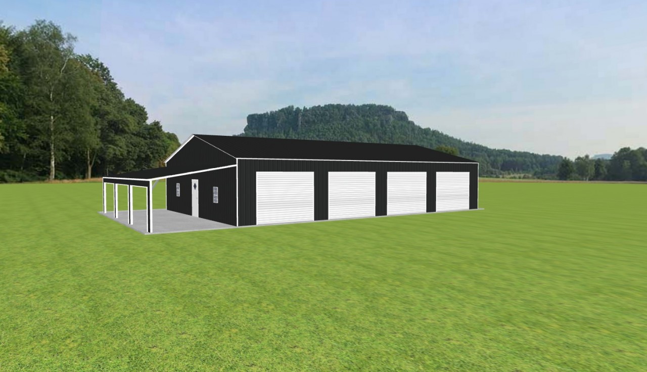 Garage with Lean To 36 x 55 x 10 — photo 1