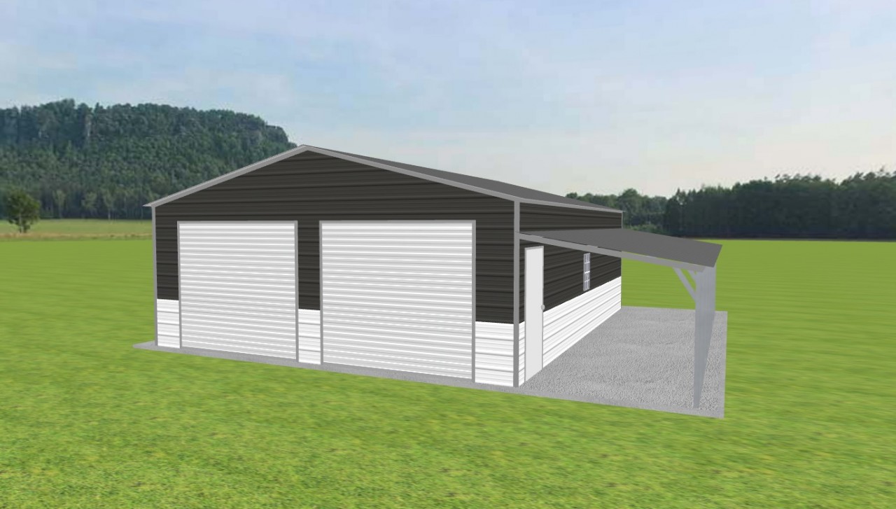 2 Car Garage with Lean To 24 x 30 x 9 — photo 1