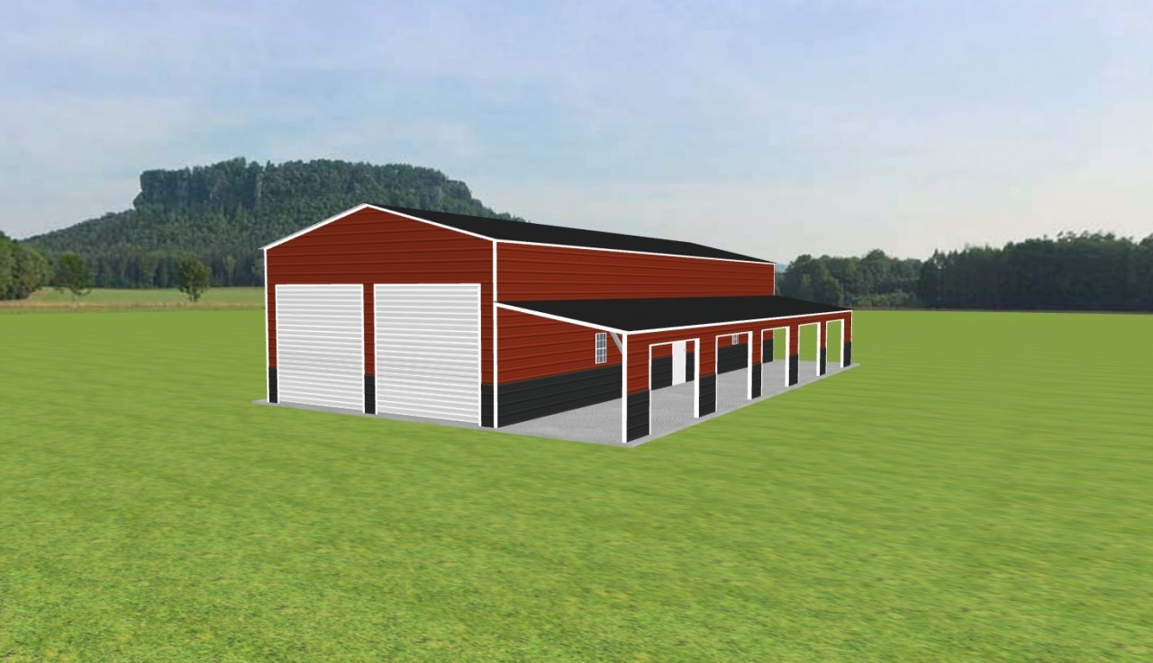 Garage with Lean To 24 x 60 x 13 — photo 1