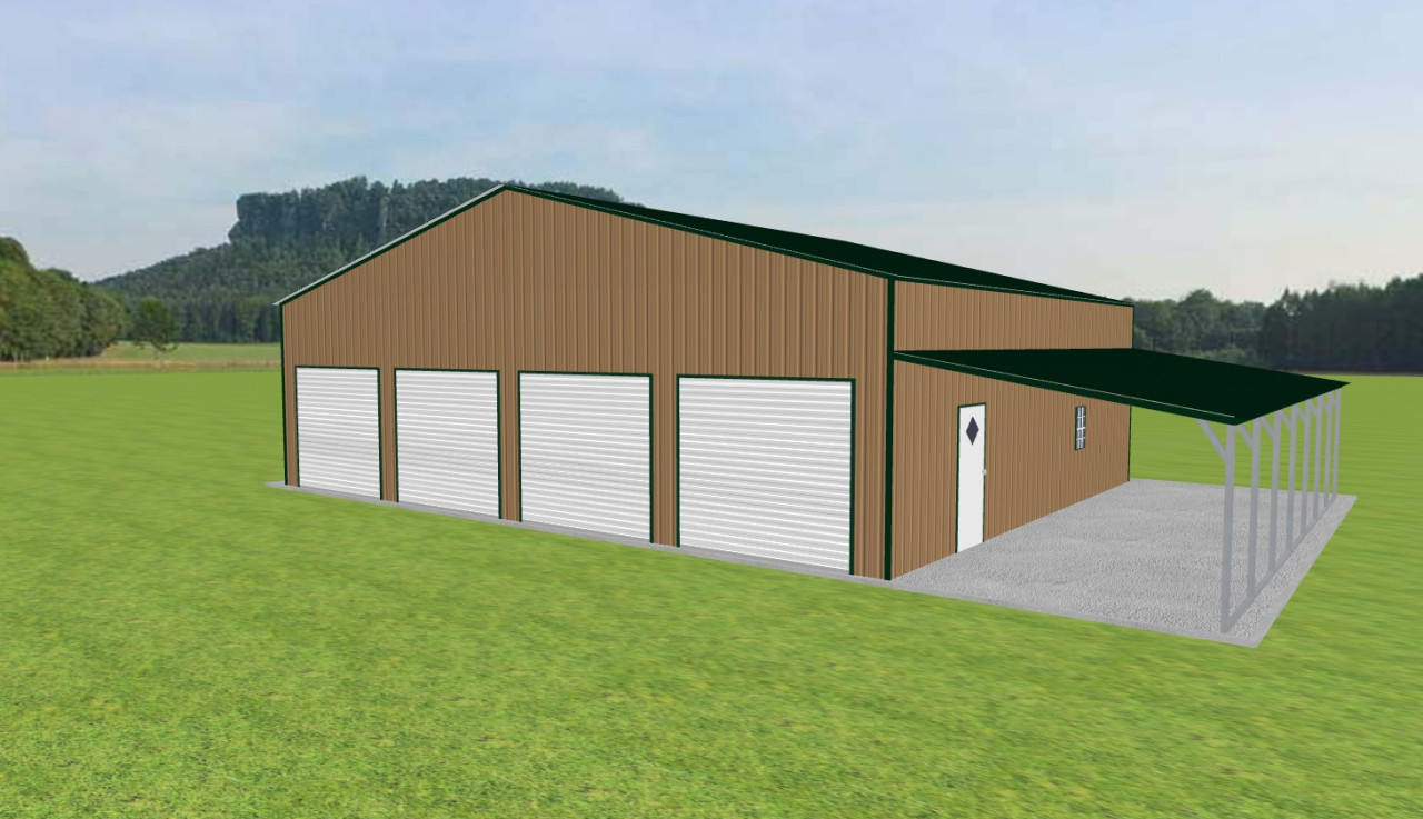 Garage with Lean To 44 x 35 x 12 — photo 1