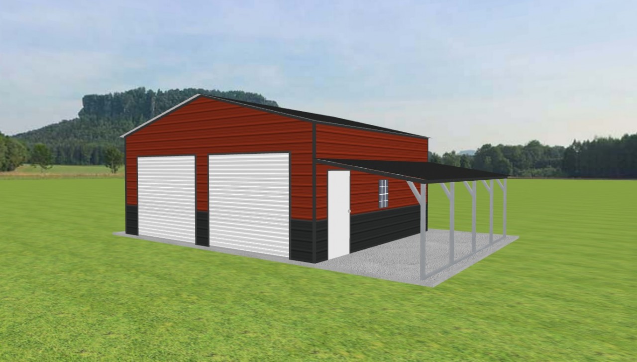 Garage with Lean To 24 x 20 x 10 — photo 1